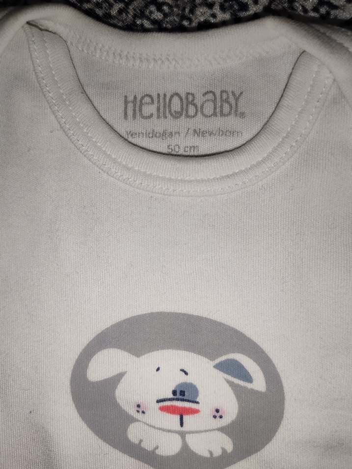 Gri Kısa Kollu Bebek Kız Body - Görsel 2