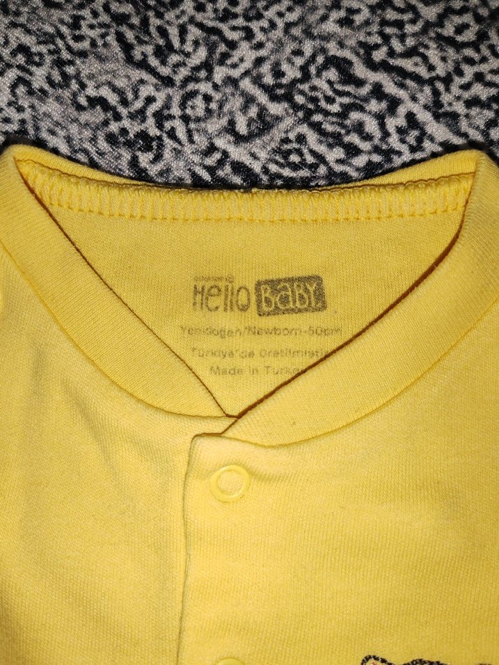 Sarı Kız Bebek Kısa Kollu Çıtçıtlı Body - Görsel 2