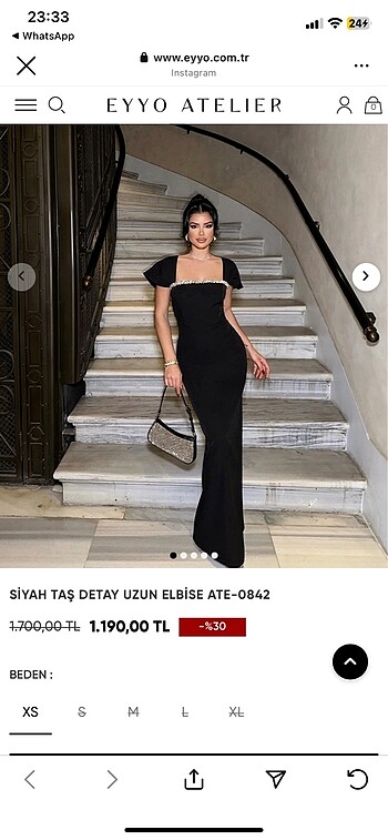 Önü taşlı elbise