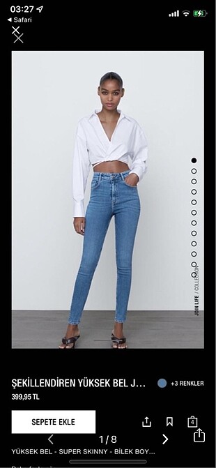 Zara yüksek bel şekillendiren jean
