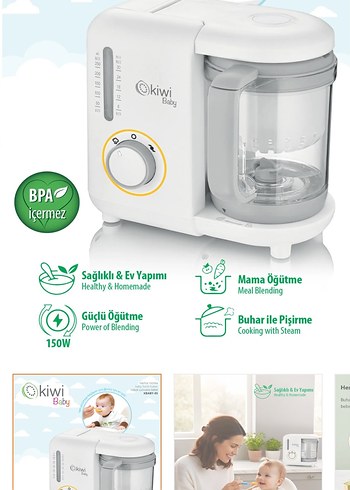 Okiwi Baby Bebek Öğütücü ve Buharlı Pişirici