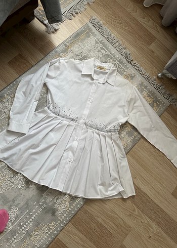 Bohem Beyaz Keten Gömlek, Uzun Kollu, Nakışlı - Görsel 2