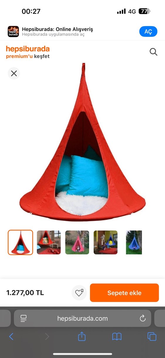 Kırmızı Leopar Desenli Çocuk Salıncağı - Görsel 2