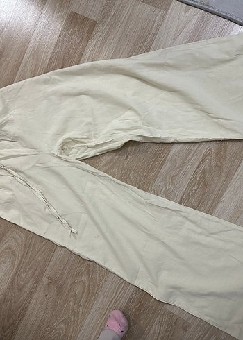 Bej Düğmeli Keten Kadın Gömlek - Görsel 3