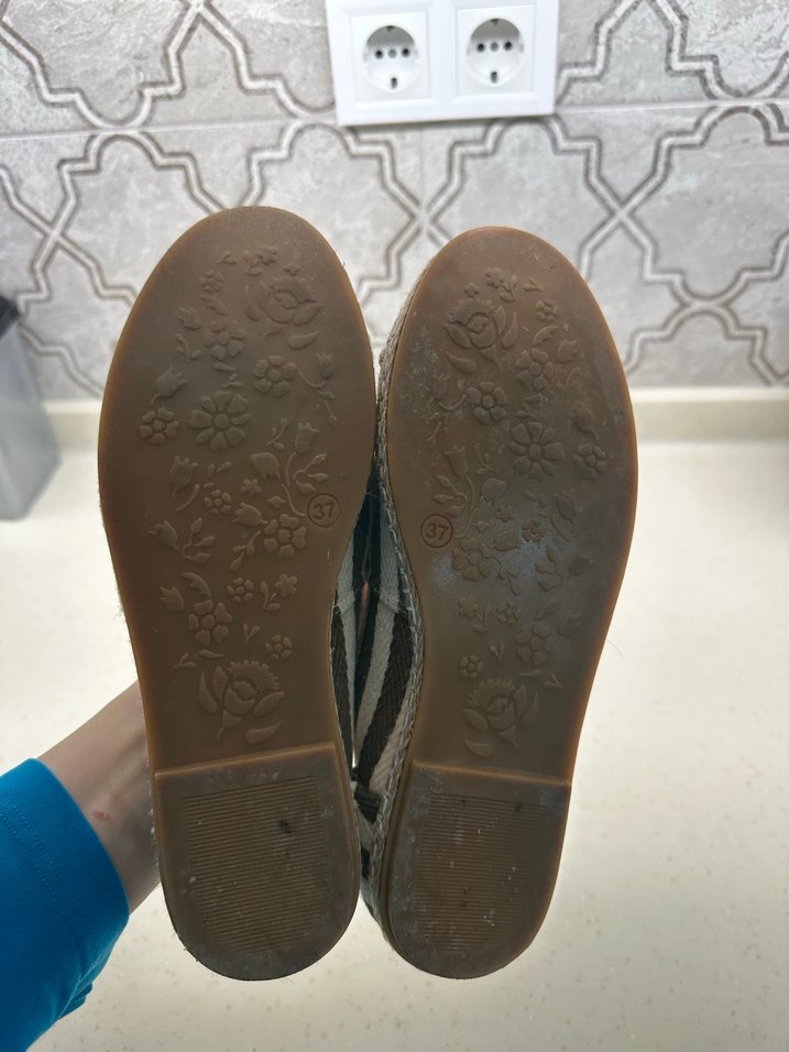 Kadın Kahverengi Zebra Desenli Dolgu Topuk Espadril - Görsel 4