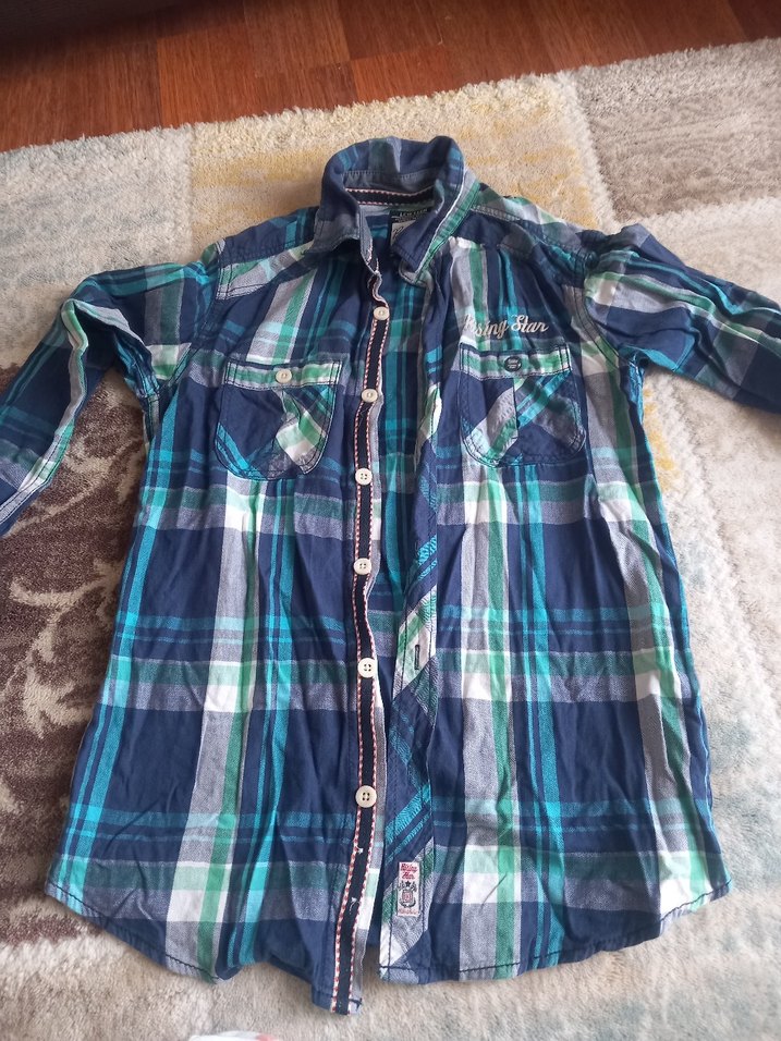 Gri Kısa Kollu Keten Erkek Gömlek - Görsel 2