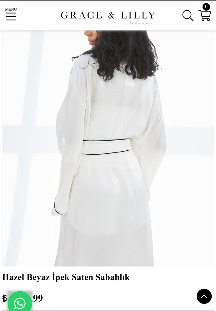 Beyaz saten sabahlık - Görsel 3