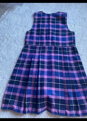 Kareli Mor Kolsuz Kız Çocuk Elbise - Görsel 2