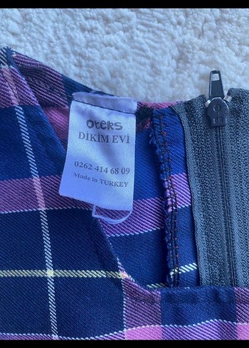 Kareli Mor Kolsuz Kız Çocuk Elbise - Görsel 3