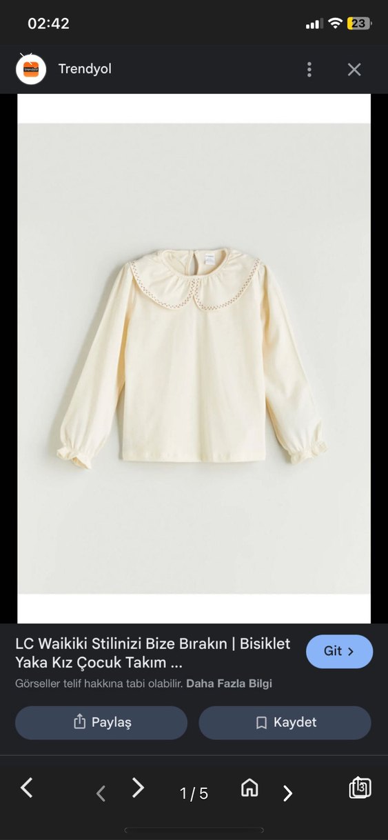 Kız Çocuk Beyaz Pamuklu Fırfırlı Gömlek - Görsel 4