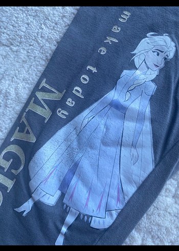 Kız Çocuk Gri Baskılı Pamuklu Tayt - Görsel 4