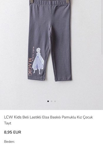 Kız Çocuk Gri Baskılı Pamuklu Tayt - Görsel 2