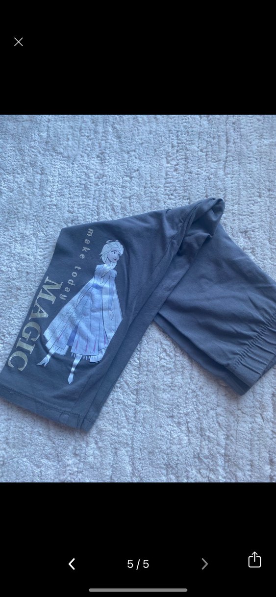 Kız Çocuk Gri Baskılı Pamuklu Tayt - Görsel 5