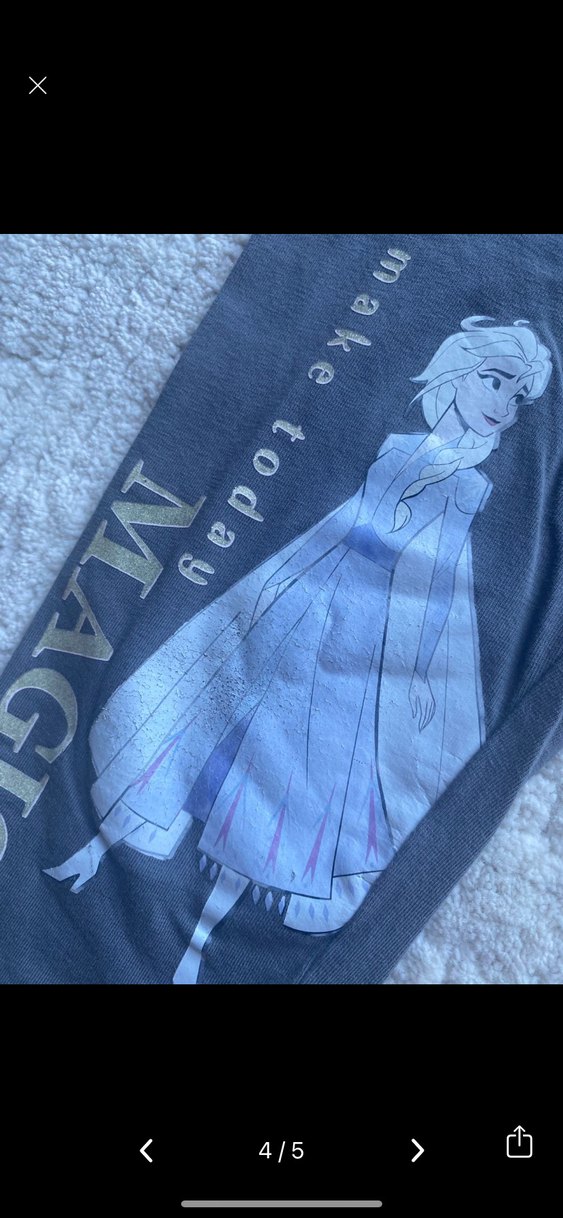 Kız Çocuk Gri Baskılı Pamuklu Tayt - Görsel 4