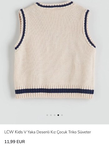 Kız Çocuk Örgü V Yaka Süveter - Görsel 2
