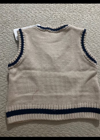 Kız Çocuk Örgü V Yaka Süveter - Görsel 4