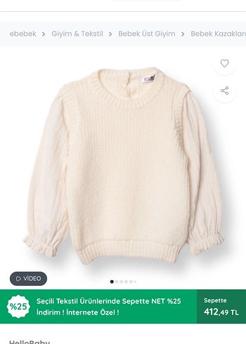 Kız Çocuk Beyaz Örgü Kazak - Görsel 5