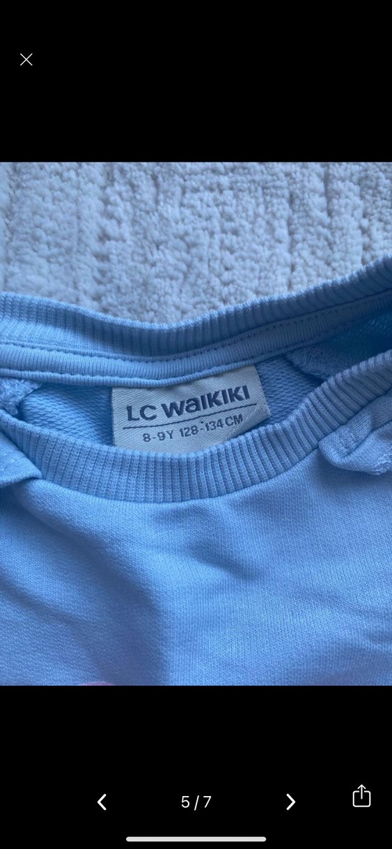 Mavi Uzun Kollu Kız Çocuk Elbise - Görsel 2