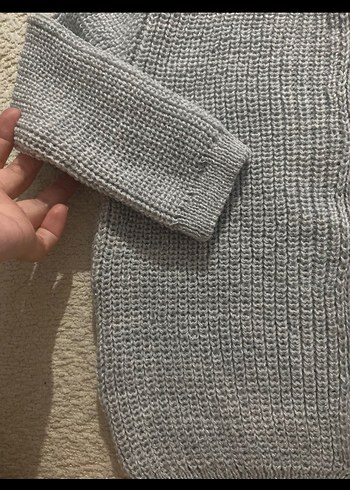 Kız Çocuk Gri Triko Hırka - Görsel 2