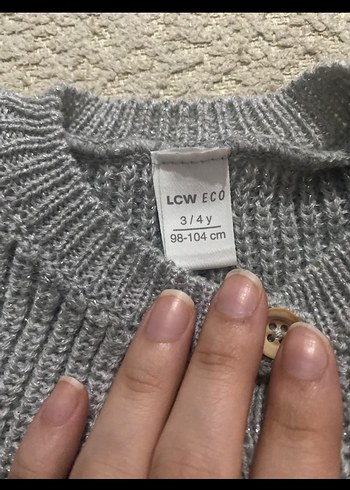 Kız Çocuk Gri Triko Hırka - Görsel 3