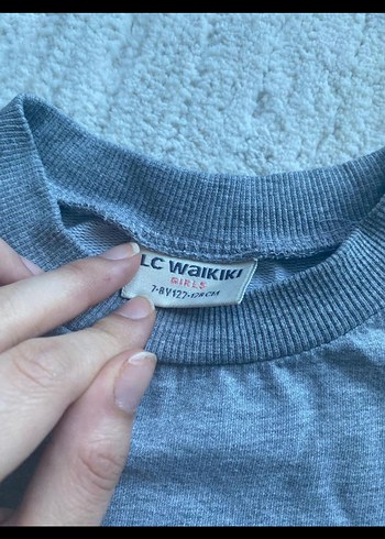 Kız Çocuk Gri Payetli Sweatshirt elbise - Görsel 4