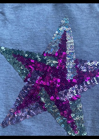 Kız Çocuk Gri Payetli Sweatshirt elbise - Görsel 5