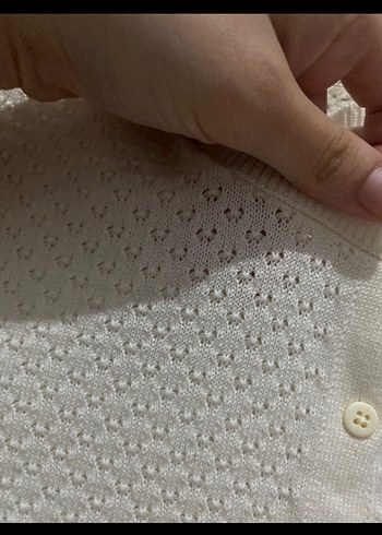 Beyaz Örgü Kız Hırka - Görsel 2