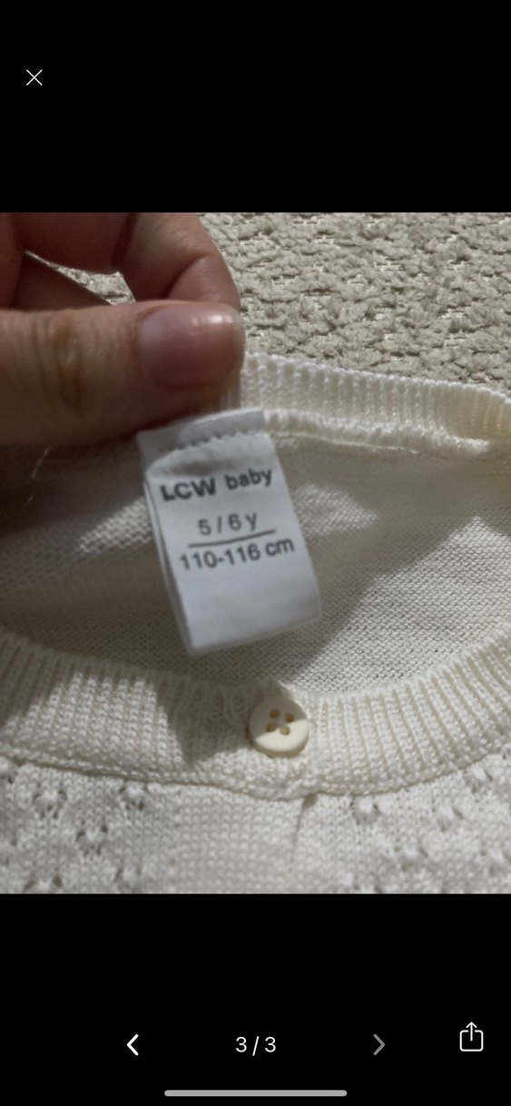 Beyaz Örgü Kız Hırka - Görsel 3