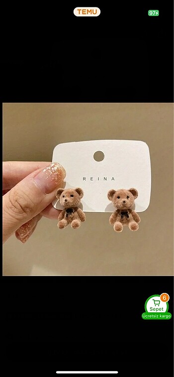 Beden Ayıcıklı Küpe Teddy Küpe