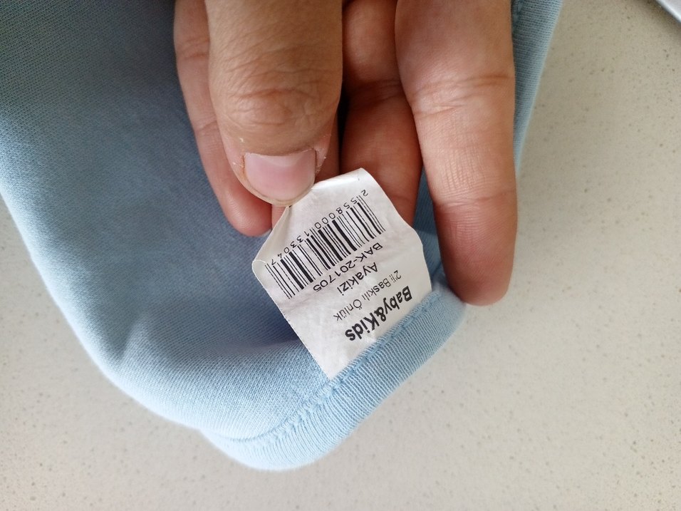 Mavi Baskılı Bebek Önlüğü Seti - Görsel 2