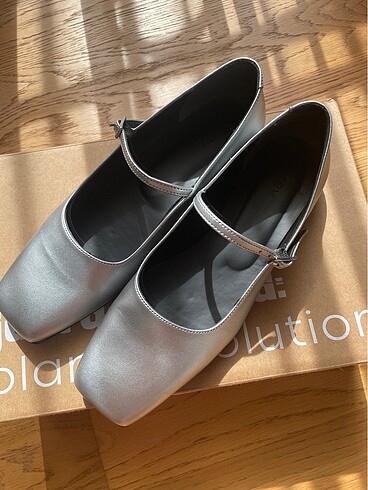 38 Beden gri Renk PREV MARİA METALİK BALLET FLATS