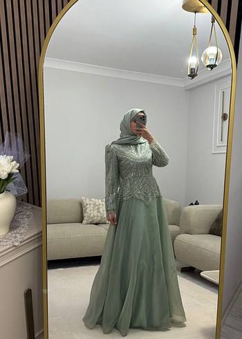 taşlı tesettür abiye