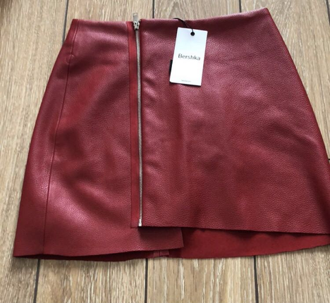 Bershka Bershka kırmızı derı etek
