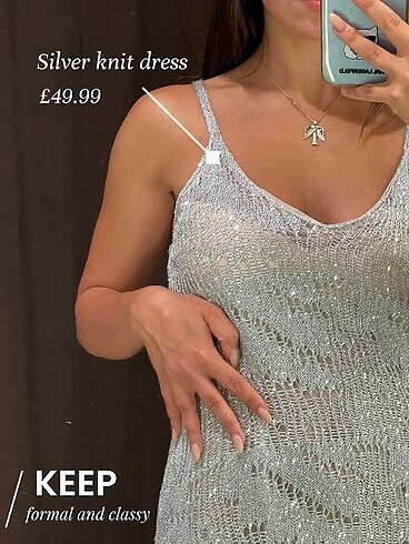 Zara Zara metalık sımlı elbıse