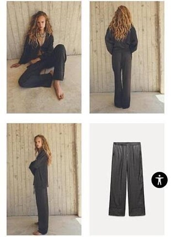 Zara saten pantalon - Görsel 2