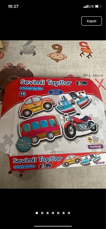 Sevimli taşıtlar-baby puzzle