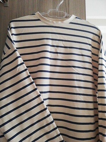 s Beden Lacivert çizgili sweatshirt