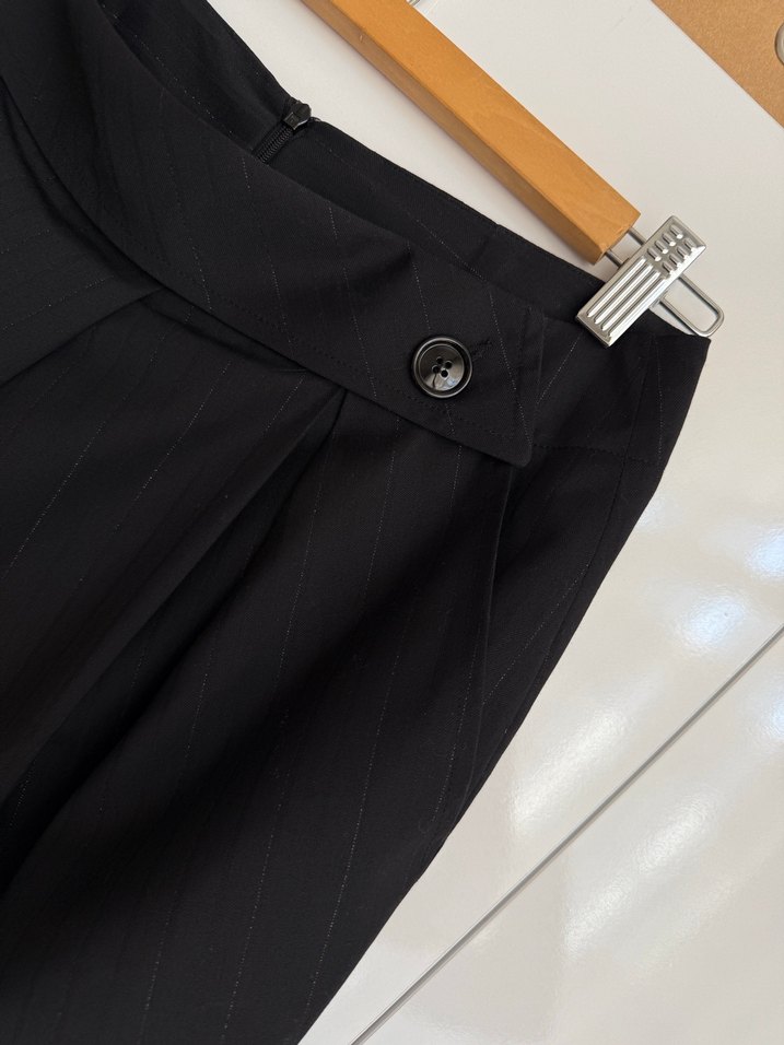 Çizgili kumaş etek - Görsel 3