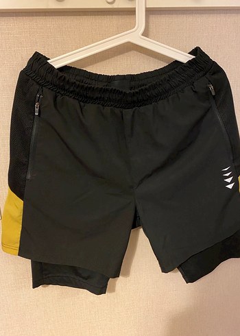 Sarı Siyah Erkek spor Şortu - Görsel 2
