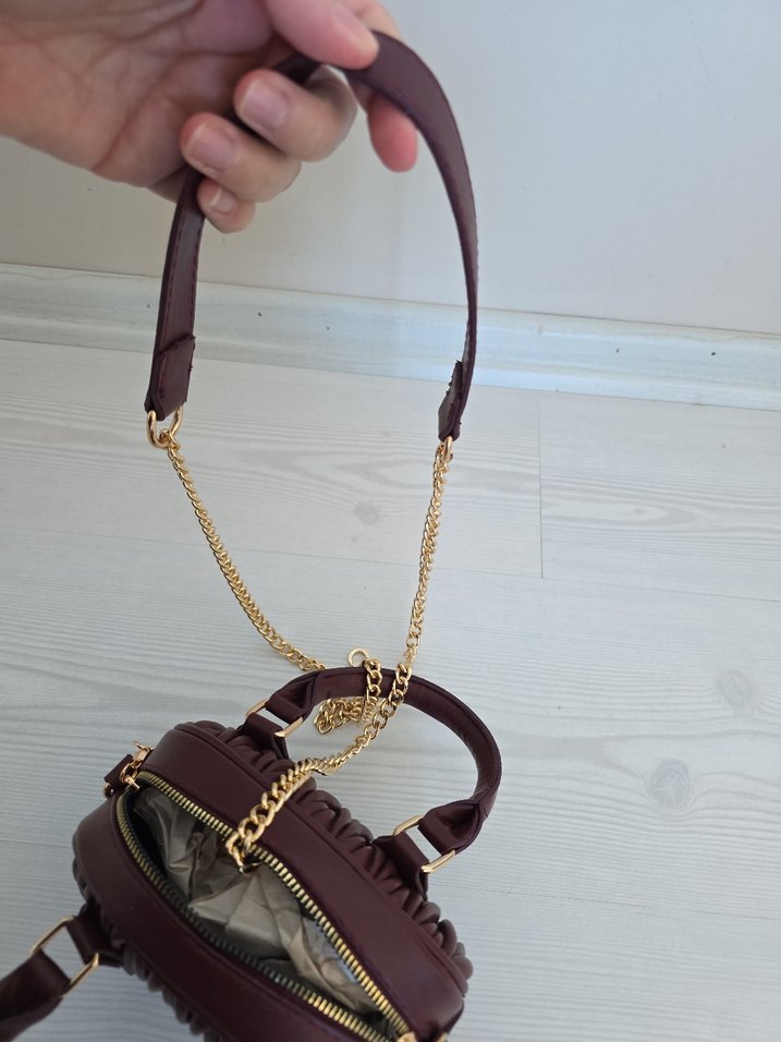 Bordo Renk Çanta - Görsel 3