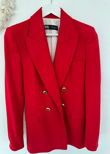 Zara Klasik Kırmızı Kadın Blazer Ceket