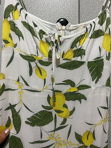 Pull and Bear Limonlu Elbise