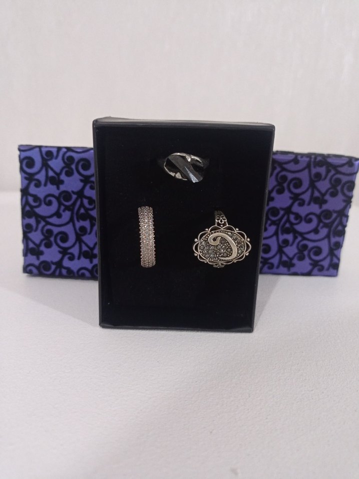 2 adet Kadife Desenli Mor Takı Kutusu - Görsel 3