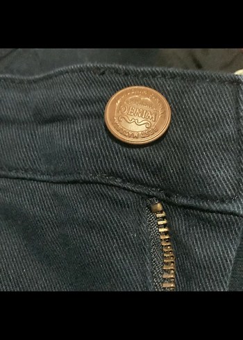 Kadın Lacivert Düğmeli Midi Denim Pantolon - Görsel 7