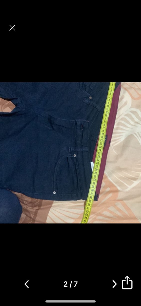 Kadın Lacivert Düğmeli Midi Denim Pantolon - Görsel 2
