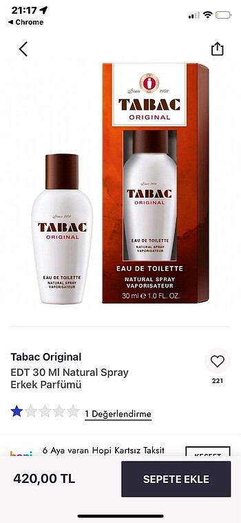 Tabac Orjinal 30 edithSATILDI