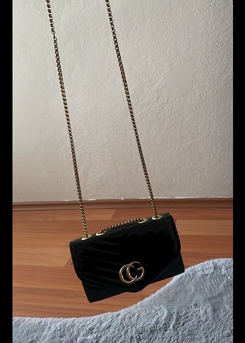 Zincir Detaylı Siyah Deri Kadın Çanta - Görsel 2