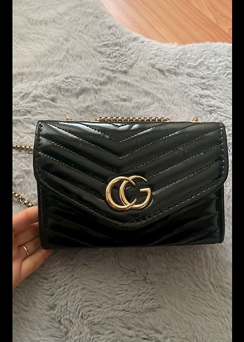 Zincir Detaylı Siyah Deri Kadın Çanta - Görsel 3