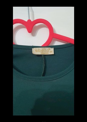 Uzun Kollu Koyu Yeşil Drapeli Elbise - Görsel 4