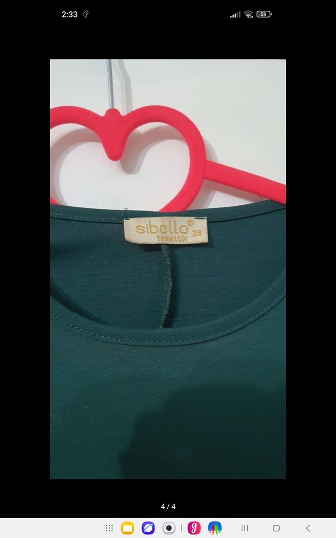 Uzun Kollu Koyu Yeşil Drapeli Elbise - Görsel 4